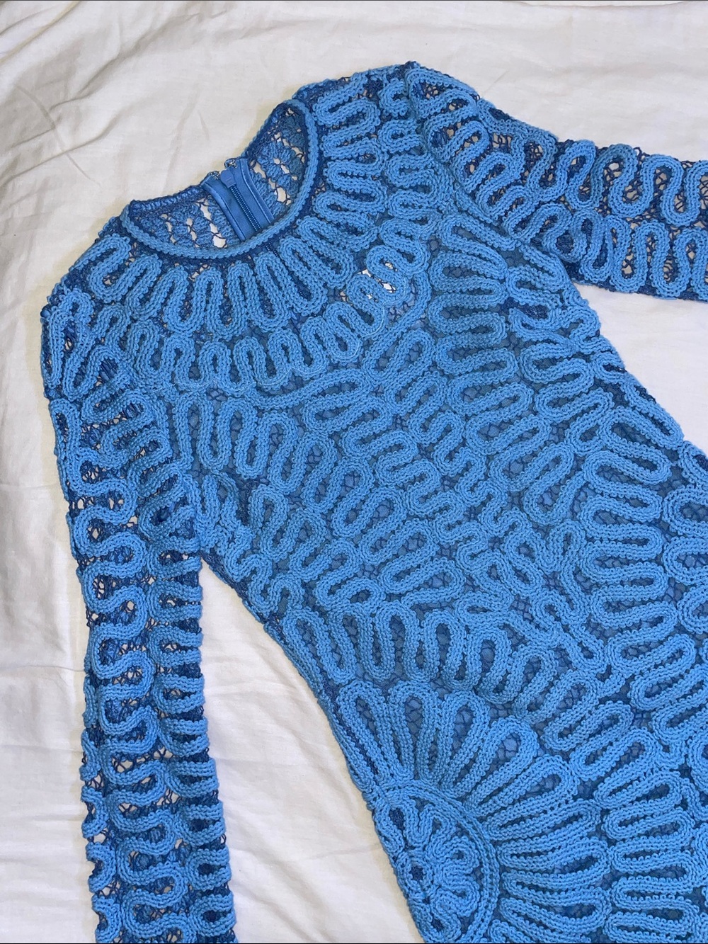 Jonathan Simkai Blue Mccall Long Sleeve Mini Dress